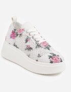 vices Adidași Albi cu Talpă Groasă și cu Partea Superioară Ajourată Florală Ardisov
