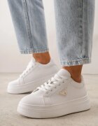 vices Adidași Albi cu Talpă Groasă și Striații Decorați cu o Steluță Natevia