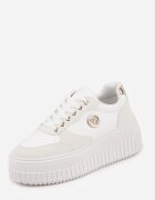 vices Adidași albi pe talpă canelată Decorați cu aplicație elegantă Lunatea