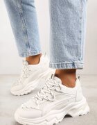 vices Adidași Albi pe Talpă Gofrată cu Șireturi Decorative și Inserții din Plasă Xerxia