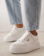 vices Adidași Albi pe Talpă Groasă cu Imprimeuri Decorați cu Aplicație Cezar