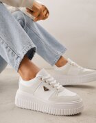 vices Adidași Albi pe Talpă Groasă cu Imprimeuri Decorați cu Aplicație Cezar