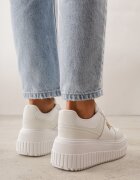 vices Adidași Albi pe Talpă Groasă cu Imprimeuri Decorați cu Aplicație Cezar