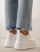 vices Adidași Albi pe Talpă Groasă Reliefată Riovelle