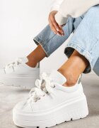 vices Adidași Albi Plati Cu șireturi Decorați Cu Inserții Metalice Nelaviraen