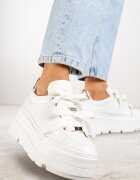 vices Adidași Albi Plati Cu șireturi Decorați Cu Inserții Metalice Nelaviraen