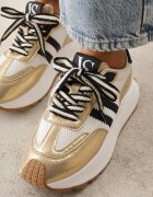 vices Adidași Aurii în Stil Streetwear pe Talpă Groasă Ilinatea