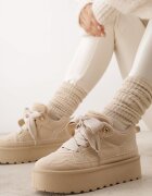 vices Adidași Bej în stil apres-ski pe platformă cu blană decorativă Nalirea