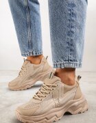 vices Adidași Bej închis înșiretați cu talpă groasă și inserții din plasă Vleni