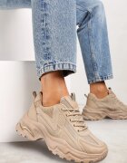 vices Adidași Bej închis înșiretați cu talpă groasă și inserții din plasă Vleni