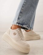 vices Adidași Bej pe Talpă Striată Decorați cu Aplicație Elegantă Lunatea