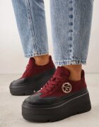 vices Adidași Bordeaux pe platformă Decorați cu aplicație rotundă Wodvire