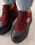 vices Adidași Bordeaux pe platformă Decorați cu aplicație rotundă Wodvire