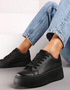 vices Adidași Casual Negre cu Talpă Groasă Tiadonia