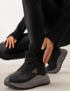 vices Adidași de iarnă negri cu Talpă Groasă cu Ornament Triunghiular Filritisa