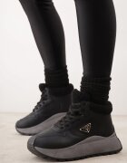 vices Adidași de iarnă negri cu Talpă Groasă cu Ornament Triunghiular Filritisa