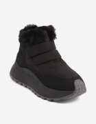 vices Adidași de iarnă negri pe talpă groasă cu închidere cu scai și blană Nelisella