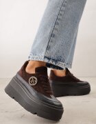vices Adidași Maro cu platformă Decorați cu aplicație rotundă Wodvire