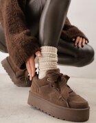 vices Adidași Maro în stil de cizme de zăpadă cu platformă și cu blană decorativă Nalirea