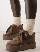 vices Adidași Maro în stil de cizme de zăpadă cu platformă și cu blană decorativă Nalirea