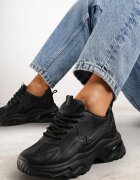 vices Adidași Negri cu șireturi cu talpă groasă și cusături Vleni