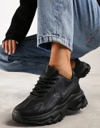 vices Adidași Negri cu șireturi cu talpă groasă și cusături Vleni