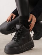 vices Adidași Negri pe Platformă Căptușiți cu Blană Leanelitia