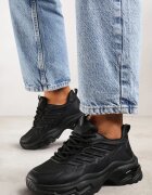 vices Adidași Negri pe Talpă Groasă Neregulară cu Cusături Hatila