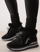 vices Adidași Negri Plați decorați cu blană și inscripția Tarvina