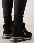 vices Adidași Negri Plați decorați cu blană și inscripția Tarvina