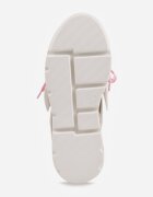 vices Adidași Plati Alb-Roz cu Șiret Dublu cu Ornament 3D Nelarissa