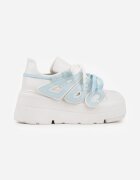 vices Adidași Plati Albi-Albaștri cu Șiret Dublu cu Ornament 3D Nelarissa