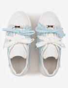 vices Adidași Plati Albi-Albaștri cu Șiret Dublu cu Ornament 3D Nelarissa