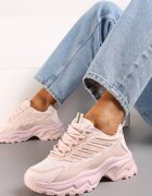vices Adidași Roz pe Talpă Groasă Neregulată cu Cusături Hatila