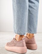 vices Adidași roz perforați cu talpă groasă cu model în relief Luminise