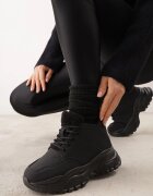 vices Adidași tip ghete Negre pe Platformă Groasă Reliefată Tip Trapper Narrise