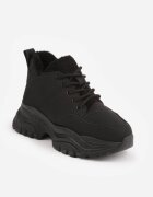 vices Adidași tip ghete Negre pe Platformă Groasă Reliefată Tip Trapper Narrise
