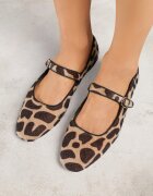 vices Balerini Leopard cu Baretă și Branț din Piele Nalirise