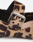 vices Balerini Leopard cu branț din piele și curea lată cu cataramă Rilucea