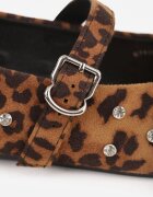 vices Balerini Leopard cu ținte curea cu cataramă și branț din piele Riletra