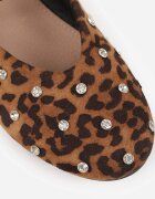 vices Balerini Leopard cu ținte curea cu cataramă și branț din piele Riletra