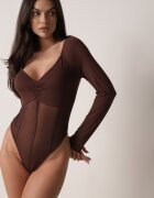 vices Body Maro cu Mânecă Lungă și Decolteu în V Aleriie