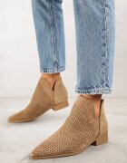 vices Botine ajurate bej închis pe talpă plată cu decupaj decorativ Selenith