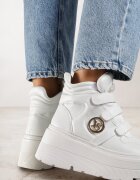 vices Botine Albe stil sneakers pe platformă Afirriva