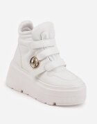 vices Botine Albe stil sneakers pe platformă Afirriva