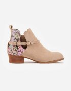 vices Botine Bej cu Toc decorate cu Motiv Floral Selatea