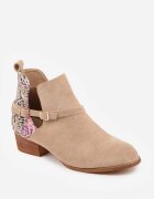 vices Botine Bej cu Toc decorate cu Motiv Floral Selatea