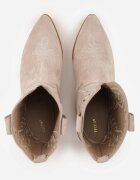 vices Botine Bej deschis cu toc stil cowboy cu broderie Nelithraea
