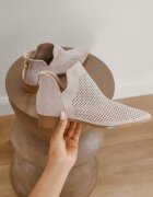vices Botine Bej deschis Perforate cu Talpă Plată cu Decupaj Decorativ Selenith