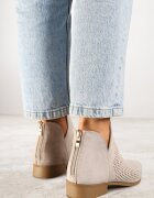 vices Botine Bej deschis Perforate cu Talpă Plată cu Decupaj Decorativ Selenith